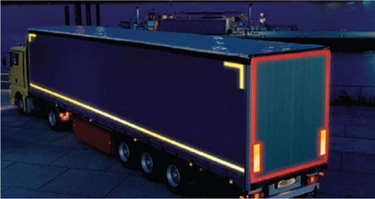 56353 Yellow lorry marking contour tape 51mmx50m (curtain vehicle)  (51mm x 50M) Safety Sign