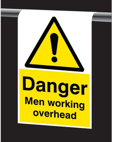56380 Roll top - Danger men working overhead  (400x600mm) Safety Sign