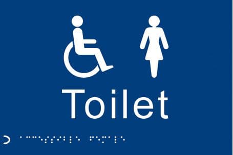 56491 Braille - Toilet ladies/disabled  (225x150mm) Safety Sign