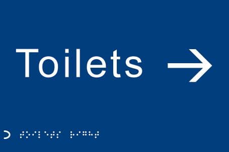 56494 Braille - Toilets --->  (225x150mm) Safety Sign