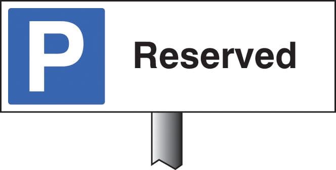 56526 Parking reserved verge sign 450x150mm (post 800mm)  (450x150mm) Safety Sign