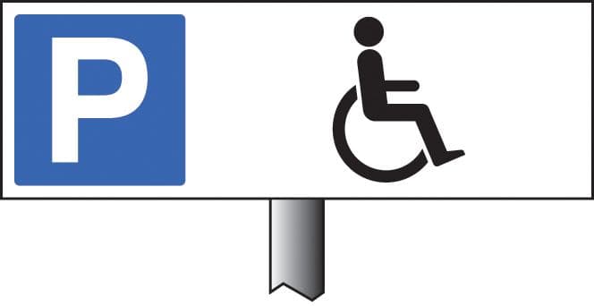 56533 Parking disabled symbol verge sign 450x150mm (post 800mm)  (450x150mm) Safety Sign