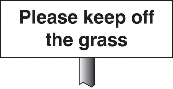 56542 Please keep off the grass verge sign 450x150mm (post 800mm)  (450x150mm) Safety Sign