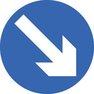 56560 Keep right class RA1 600mm dia  (600mm) Safety Sign
