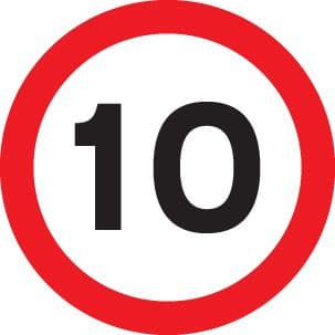 56567 10 mph class RA1 600mm dia  (600mm) Safety Sign