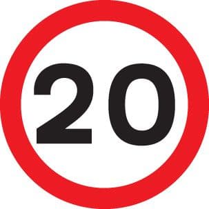 56569 20 mph class RA1 600mm dia  (600mm) Safety Sign