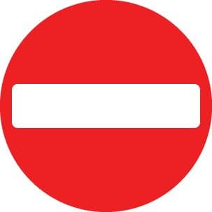 56573 No entry class RA1 600mm dia  (600mm) Safety Sign