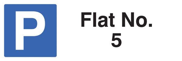56577 Verge sign - Flat No. (Please specify required no) 450x150mm (post 800mm)  (450x150mm)
