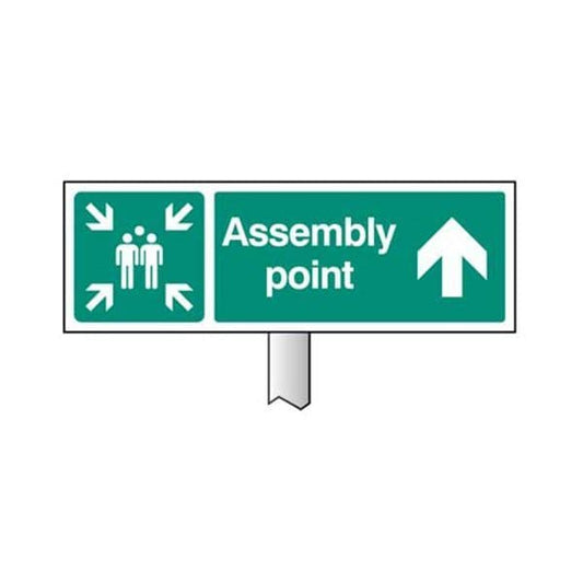 56592 Verge sign - Assembly point straight on 450x150mm (post 800mm)