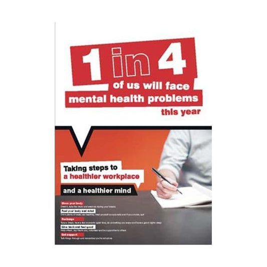 57100 Workplace Well-Being Taking steps to a healthier workplace poster 420x594mm synthetic paper