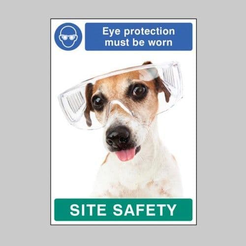 57474 - Eye Protection must be Worn - Dog - Recyclable Synthetic Paper- 420 x 594mm (A2)