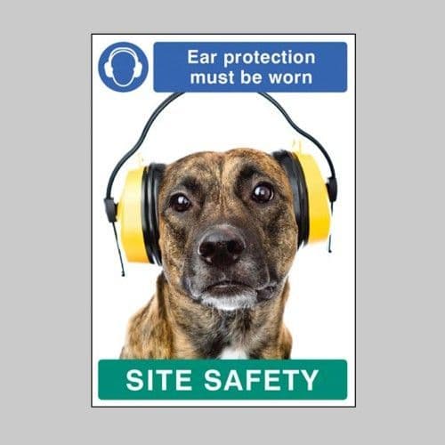 57476 - Ear Protection must be Worn - Dog - Recyclable Synthetic Paper- 420 x 594mm (A2)