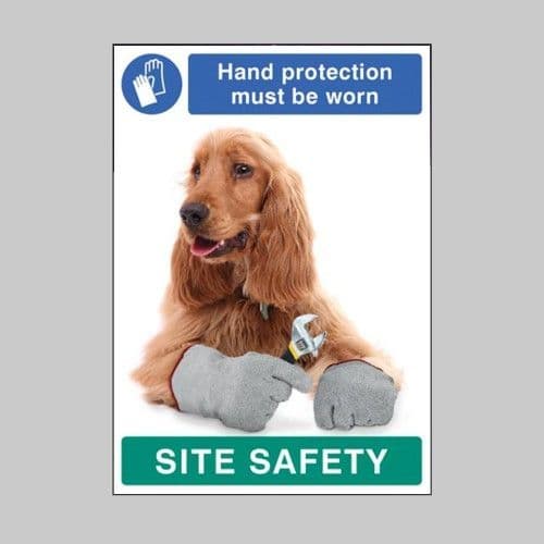 57477 - Hand Protection must be Worn - Dog - Recyclable Synthetic Paper- 420 x 594mm (A2)