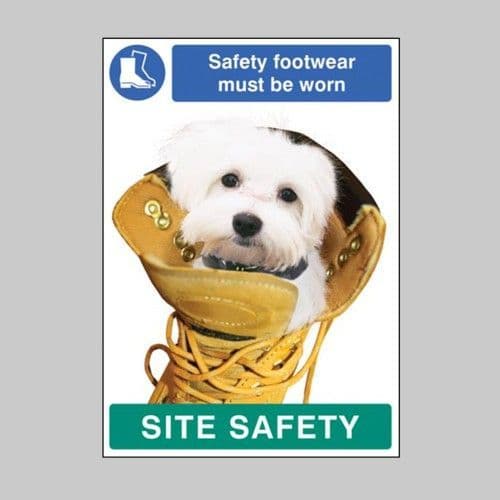 57479 - Safety Footwear must be Worn - Dog - Recyclable Synthetic Paper- 420 x 594mm (A2)