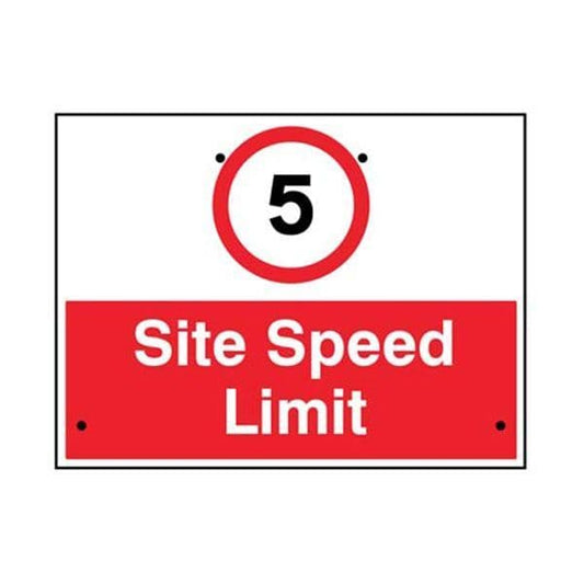 57480 5mph Site speed limit, 600x450mm Re-Flex Sign (3mm reflective polypropylene)
