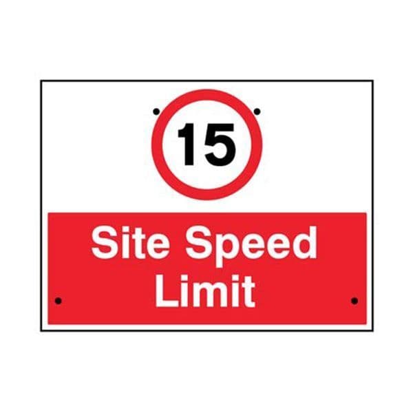 57482 15mph Site speed limit, 600x450mm Re-Flex Sign (3mm reflective polypropylene)