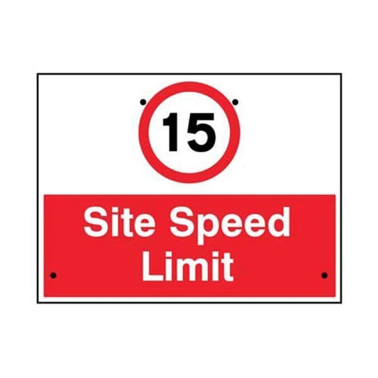 57482 15mph Site speed limit, 600x450mm Re-Flex Sign (3mm reflective polypropylene)