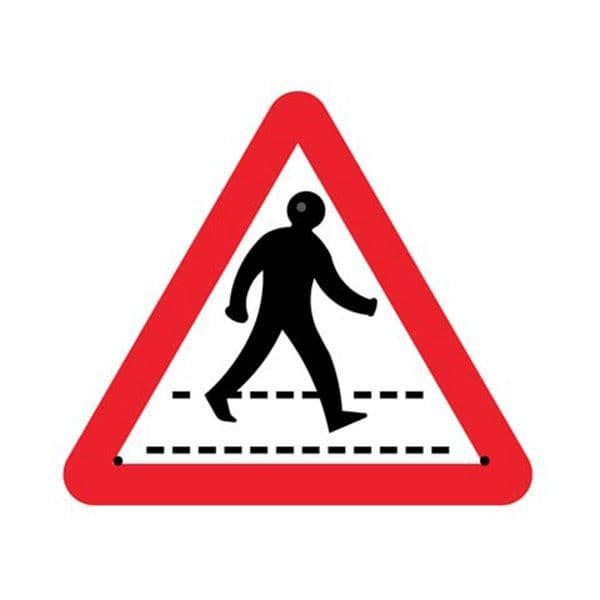 57486 Pedestrian crossing 750mm triangle Re-Flex Sign (3mm reflective polypropylene)