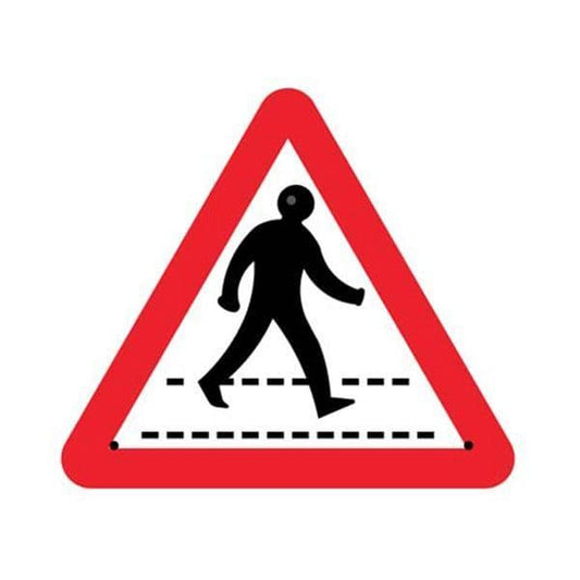 57486 Pedestrian crossing 750mm triangle Re-Flex Sign (3mm reflective polypropylene)