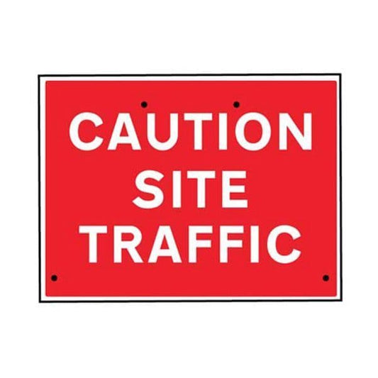 57525 Caution site traffic, 600x450mm Re-Flex Sign (3mm reflective polypropylene)