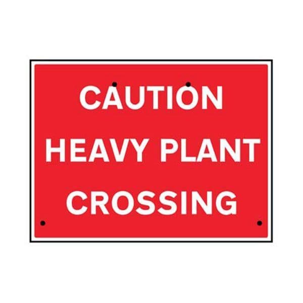 57526 Caution heavy plant crossing, 600x450mm Re-Flex Sign (3mm reflective polypropylene)