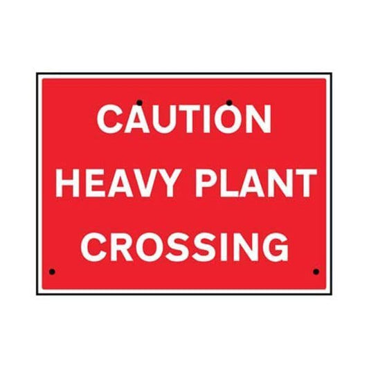 57526 Caution heavy plant crossing, 600x450mm Re-Flex Sign (3mm reflective polypropylene)