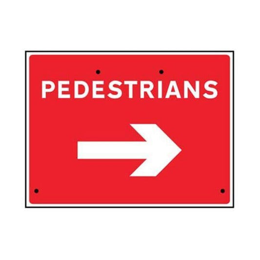 57561 Pedestrians arrow right, 600x450mm Re-Flex Sign (3mm reflective polypropylene)