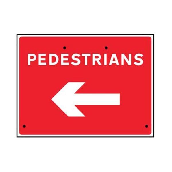 57563 Pedestrians arrow left, 600x450mm Re-Flex Sign (3mm reflective polypropylene)