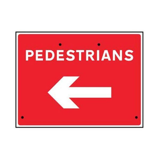57563 Pedestrians arrow left, 600x450mm Re-Flex Sign (3mm reflective polypropylene)