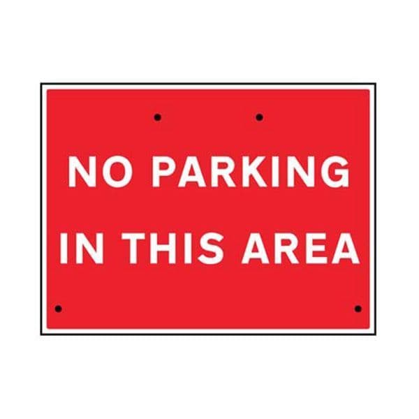 57571 No parking in this area, 600x450mm Re-Flex Sign (3mm reflective polypropylene)