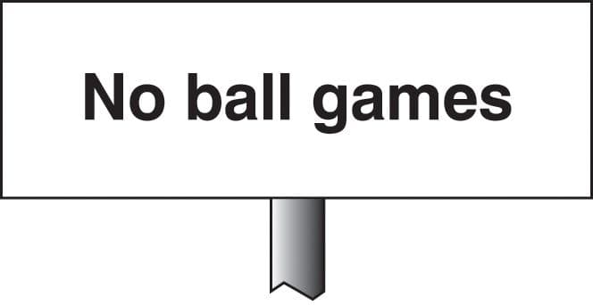 57586 No ball games verge sign 450x150mm (post 800mm)  (450x150mm) Safety Sign