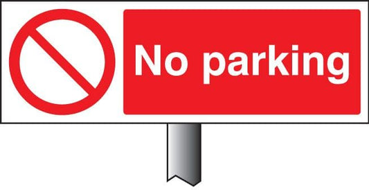 57593 No parking verge sign 450x150mm (post 800mm)  (450x150mm) Safety Sign