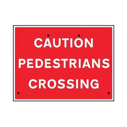 57608 Caution pedestrians crossing, 600x450mm Re-Flex Sign (3mm reflective polypropylene)