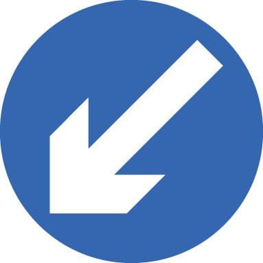 57631 Keep left fold up 600 dia  (600mm dia) Safety Sign