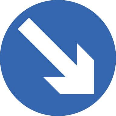 57661 Keep right fold up 600 dia  (600mm dia) Safety Sign