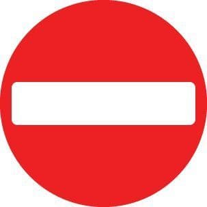 57715 No entry Class R2 Permanent 600mm Dia (3mm aluminium composite) Safety Sign