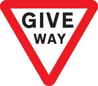 57729 Give way Class R2 Permanent 600mm triangle (3mm aluminium composite) Safety Sign