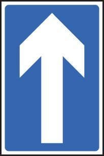 57731 One way traffic Class R2 Permanent 300x450mm (3mm aluminium composite) Safety Sign