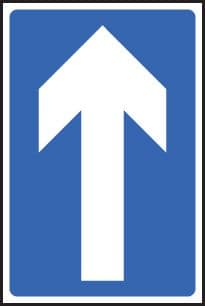 57831 One way traffic class RA1 300x450mm  (300x450mm) Safety Sign