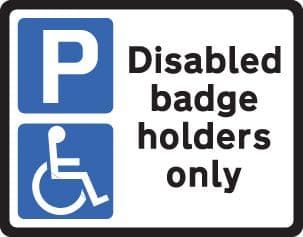 57832 Disabled badge holder class RA1 320x250mm  (320x250mm) Safety Sign