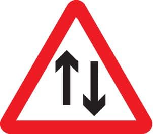 57858 Two way traffic class RA1 600mm triangle  (600mm) Safety Sign