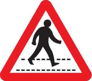 57893 Pedestrians crossing ahead class RA1 600mm  (600mm) Safety Sign