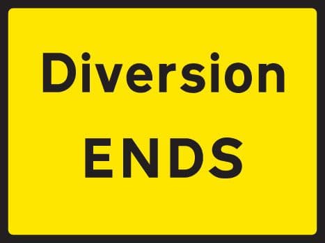 57904 Diversion end 1050x750mm Class RA1 zintec  (1050x750mm) Safety Sign