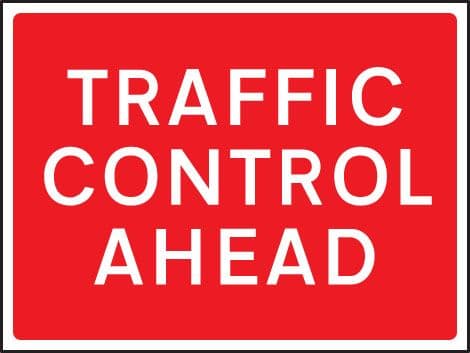 57912 Traffic control ahead 1050x750mm Class RA1 zintec  (1050x750mm) Safety Sign