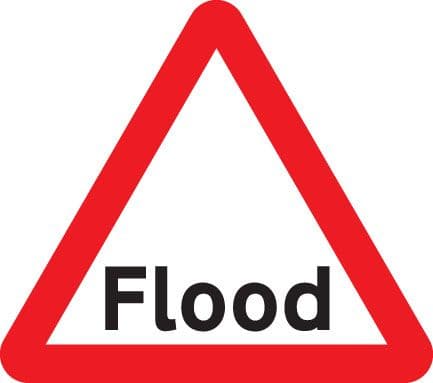 57922 Flood 750mm triangle Class RA1 zintec  (750mm) Safety Sign