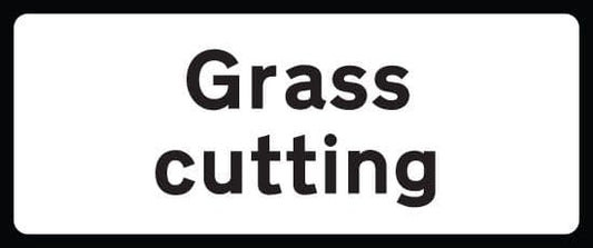 57935 Grass cutting supp plate 850x355 Class RA1 zintec  (850x355mm) Safety Sign