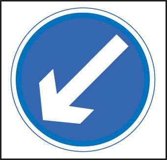 57946 Keep left/right 750x750mm Class RA1 zintec  (750x750mm) Safety Sign