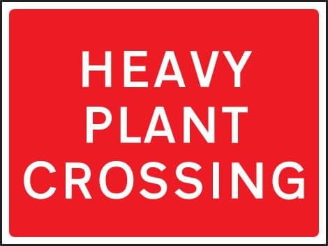 57967 Heavy plant crossing 600x450mm Class RA1 zintec  (600x450mm) Safety Sign