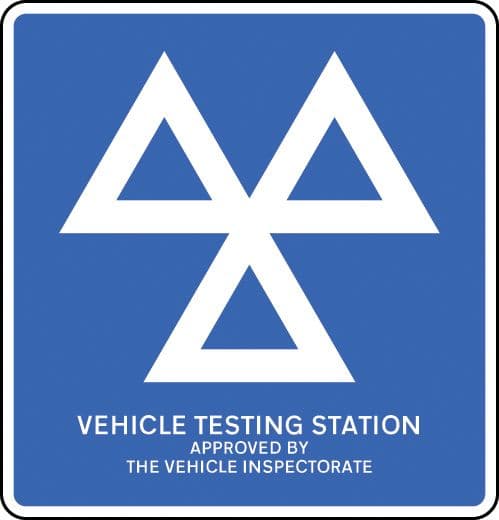 57970 Vehicle testing station approved by the vehicle inspectorate  (600x625mm) Safety Sign
