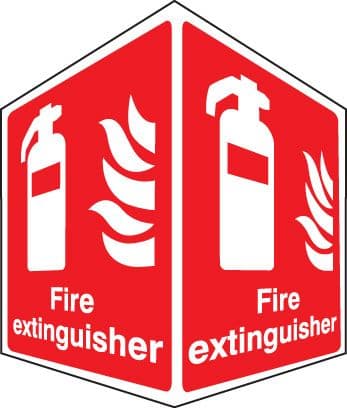 58002 Fire extinguisher - projecting sign  (150x200mm) Safety Sign